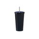 thumbnail image 1 of Bewildely Frasco de vacío de acero inoxidable, paja desmontable antideslizante, 500ml, reutilizable, lavable, para leche, café, agua, taza, suministros Cocina y Comedor Negro Bewildely HA073675-06B, 1 of 6