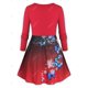 thumbnail image 3 of Camiseta en a de Talla Extra con Estampado de Mariposa y Copo de Nieve Ombre Rosegal  Mangas largas de talla grande, 3 of 5