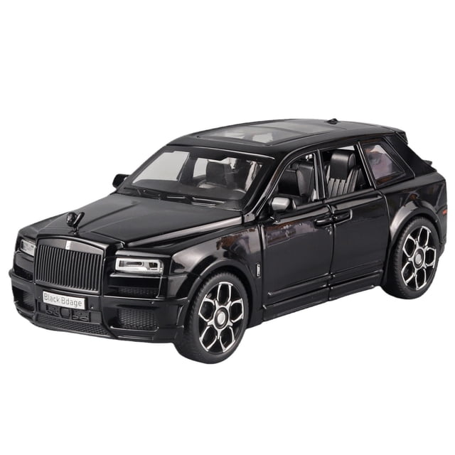 Modelo de coche Cullinan negro fundido a escala 1:32 con neumáticos de goma