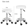 thumbnail image 2 of PU Leather Rolling Stool, Adjustable Stool Chair with Wheels and Footrest, Upholstered Shop Stool for SPA Salon Home Bar, White, 2 of 10