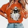thumbnail image 2 of Taqqpue Women Halloween Shirts Casual Printed Short Sleeve Crewneck T Shirts Blouse Tops Loose Fit Plus Size Cotton Pullover Tops for Halloween, 2 of 4