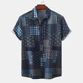 thumbnail image 2 of Chemise à Manches Courtes à Col Rabattu Imprimé Mode Décontractée pour Hommes, 2 of 9