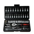 thumbnail image 1 of yeacher Car maintenance kit tools socket wrench combination hardware tools small 46 pieces set wrench combination sets of heads 46 Piece Auto Repair Set-Black Box (Small), 1 of 7