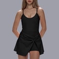 thumbnail image 2 of FRSASU Tennis Dress for Women, U Neck Workout Built in Shorts and Bra fSleeveless Golf Dresses for Women Black, 2 of 5