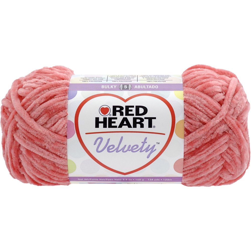 Red Heart Velvety YarnMango, Pk 3, Red Heart
