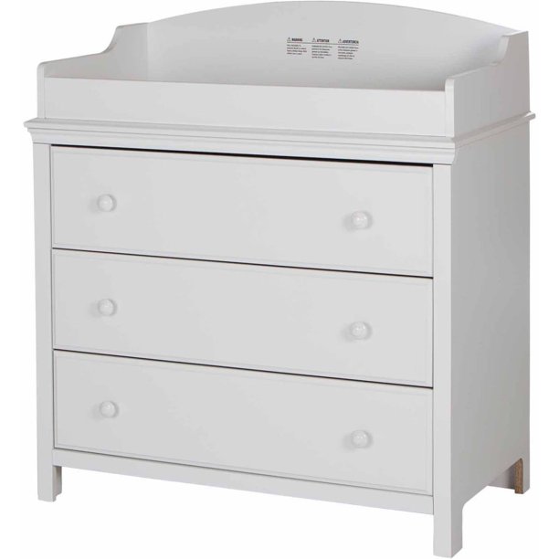 South Shore Cotton Candy Changing Table with Drawers, White