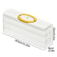 thumbnail image 2 of Multi-layer Dumpling Box, Food Storage Container, Plastic Material, Side Door Design, for Refrigerator Organization, Freezer Use, and Pantry Storage, 1 Tray and 3 Lids, Yellow, by FAJHHA, 2 of 7