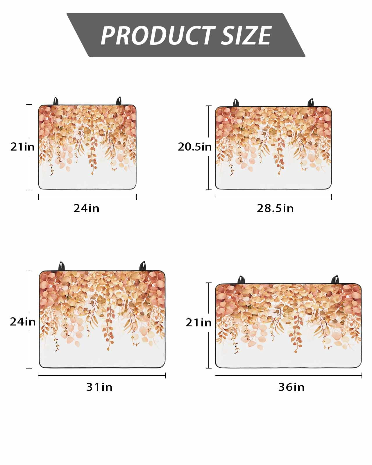 Stove Top Covers for Electric Stove, Orange Eucalyptus Leaves Glass Stovetop Cover Protector, Spring Floral Summer Botanical Induction Cooktop Protector Oven Mat for Kitchen Countertop 28.5"x20.5"