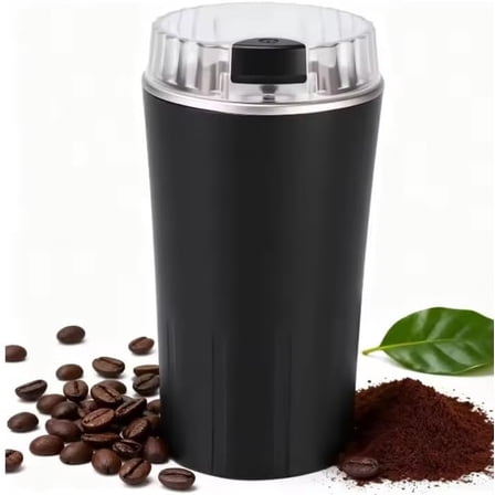 Electric Coffee Grinder, Portable Coffee Bean and Spice Grinder, 300W Powerful, Heavy-Duty Stainless Steel Blades Small Grinder for Spices & Coffee Beans for Home Use (Black)
