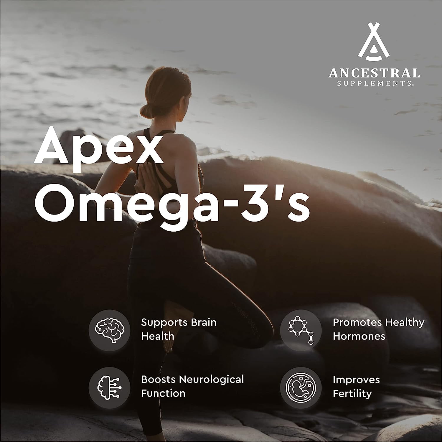 Ancestral Supplements Wild Caught Fish Eggs,  Omega-3 Supplement for Brain, Heart, Fertility and Inflammatory Health, Whole Food Source of Vitamin D, K2, and A, Non-GMO, 2400mg, 180 Capsules