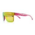 thumbnail image 6 of Polarized Rimless Skeleton Arm Shield Horn Rim Flat Top Plastic Sunglasses Pink - Pink Mirror, 6 of 8