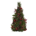 thumbnail image 3 of Nearly Natural 2ft. Mixed Berry and Pine Cone Artificial Christmas Tree with 35 Clear LED Lights, Green, 3 of 7