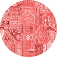 thumbnail image 1 of Ahgly Company Indoor Round Patchwork Red Transitional Area Rugs, 6' Round, 1 of 4