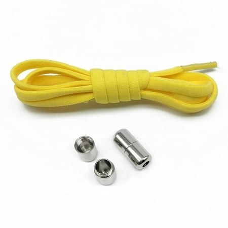 

Tie Free Elastic Elastic Laces Metal Shoe Buckle Universal Shoelace for Kids and Adults Yellow