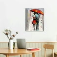 thumbnail image 2 of Nawypu  Romantic Couple Wall Art Dancing Under Red Umbrella Canvas Valentine's Day Gifts Paintings Rain Lover Artwork Prints for Home Couple's Room Decor Ready to Hang (Large), 2 of 4