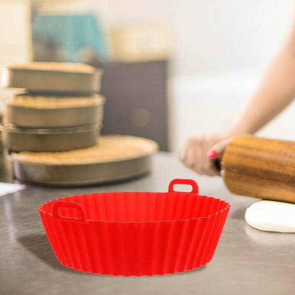 OFFIGAM Round Air Fryer Bakeware Containers 2Pcs Heat Distribution And Reusable Silicone