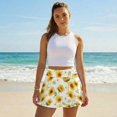 thumbnail image 4 of SEANATIVE Womens Tennis Skirt High Waisted Athletic Skorts Lightweight Pleated Tennis Skirts with Pockets Built-in Shorts Golf Pickleball Workout Skort for Casual, 2XL, Sunflower Yellow White, 4 of 7