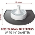 thumbnail image 3 of Leashboss | Silicone Splash Mat for Pet Fountains with Tall Lip | Non Slip & Waterproof | Great for Dog Gravity Water Bowls, Automatic Dispensing Cat Feeders | Rounded, Large (26 x 21 Inches) | Gray, 3 of 5