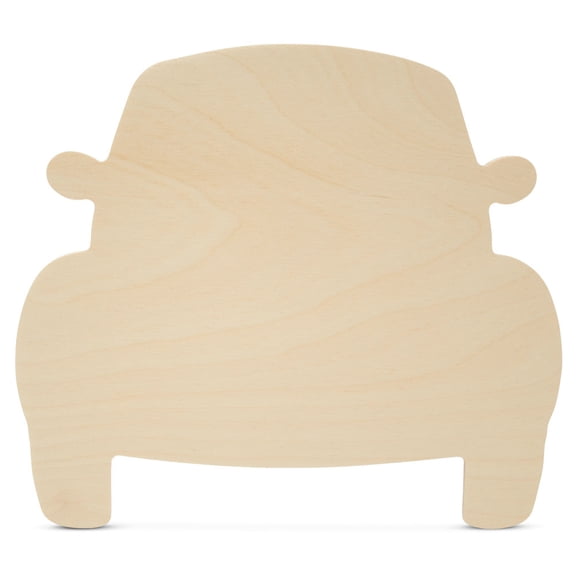 Beetle Car Cutouts 9-inch, Pack of 3 Unfinished Wood Crafts Blank, Small Wooden Shapes for Crafts & Party Decor, by Woodpeckers