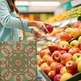 thumbnail image 2 of Geometric Mandala Design Foldable Shopping Bag - Durable Machine Washable Tote with Reinforced Stitching, 2 of 5