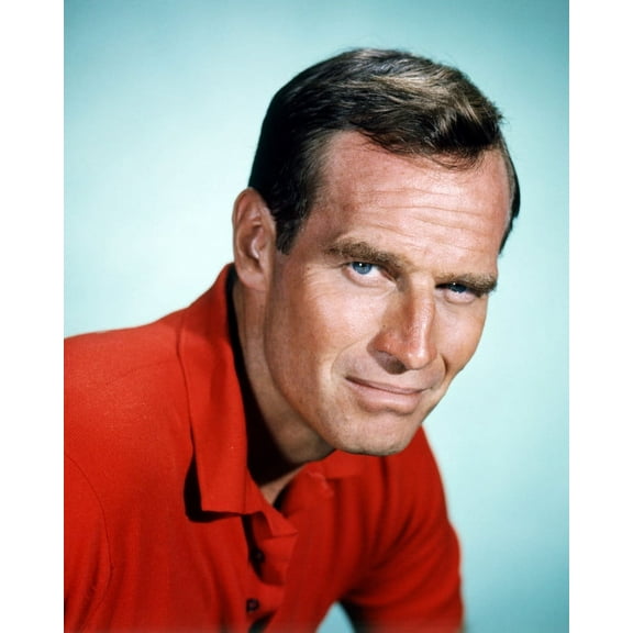 Charlton Heston 24X36 Classic Hollywood Poster Smiling In Red Outfit