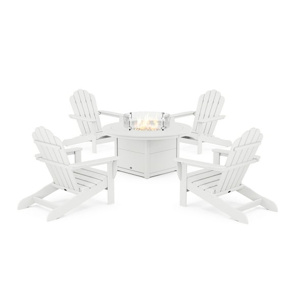 Trex® Outdoor Furniture™ 5-Piece Monterey Bay Oversized Adirondack Conversation Set with Fire Pit Table in Classic White