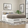 thumbnail image 2 of AFI Tahoe Queen Wood Platform Bed with Headboard Footboard & Twin XL Trundle, White, 2 of 7