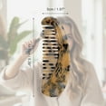thumbnail image 2 of Unique Bargains 1 Pc Floral Half Round Hair Comb Beige Black Acetate Sheet, 2 of 6