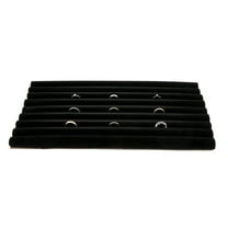 SSWBasics Large Black Velvet Ring Display Tray Organizer - 14-1/4"L x 7-1/2"W  - Continuous