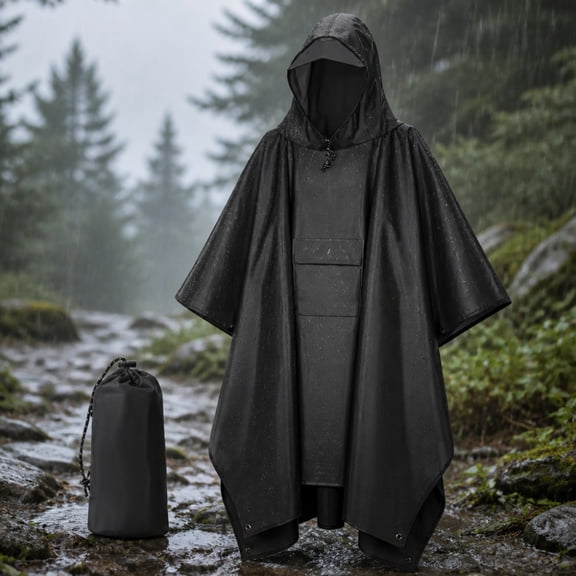 Rain Ponchos for Adults,Hooded Rain Poncho Waterproof Raincoat Jacket for Men Women Adults
