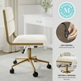 thumbnail image 3 of Martha Stewart Upholstered Office Chair in Off White/Polished Brass, 3 of 12