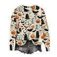 thumbnail image 3 of Craaazy Halloween Sweatshirts For Women Loose Long Sleeve Round Neck Shirts Women's Halloween Printed Pullover Tops Fall Crew Neck Sweatshirt Gifts For Women, 3 of 5