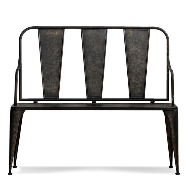 Evolution by Crestview Collection Banc en Métal Galvanisé Noir