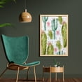 thumbnail image 2 of Hawaii Wall Art with Frame, Watercolor Look Pattern of Exotic Cacti and Roses with Little Triangles, Printed Fabric Poster for Bathroom Living Room, 23" x 35", Multicolor, by Ambesonne, 2 of 2