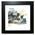 thumbnail image 1 of Canvas Shoes Coconut Tree Illustration Black Square Frame Picture Wall Tabletop, 1 of 3