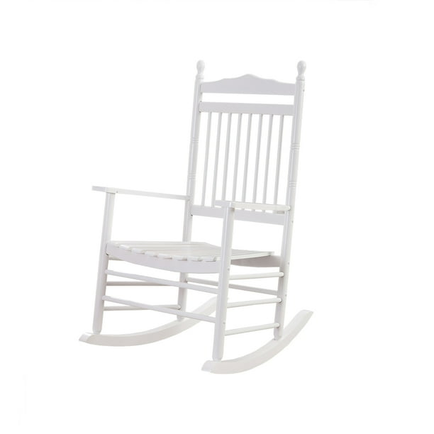 BplusZ Wooden Rocking Chair Porch Rocker Outdoor, White
