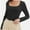 Black, variant on Womens Long Sleeve Shirts Crop Tops Going Out Basics Tees Clothes