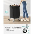 thumbnail image 2 of 29Gal Laundry Hamper with Wheels Round Rolling Laundry Sorter Laundry Cart with Removable Bag for Laundry Room Black and Silver, 2 of 6