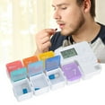 thumbnail image 1 of Pill Case, Medicine Holder Large Capacity Various Colours Removable Comparment 17x7x2.5cm  For Health Box, 1 of 8