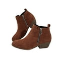 thumbnail image 6 of Viluyesy Womens Ankle Boots, Side Zipper Wide Calf Pointed Toe Fall Winter Suede Dress Booties Brown, 6 of 7