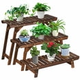 thumbnail image 1 of Gymax 3 Tier Step Design Plant Shelf Rack Freestanding Ladder Flower Pot Stand Holder, 1 of 10