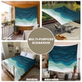 thumbnail image 6 of Teal Ocean Large Tapestry for Bedroom Wall Hanging Tapestry, Coastal Sea Moire Waves Abstract Ombre Art Ceiling Backdrop Tapestries Poster Blanket Wall Decor for Teens Room Living Room Dorm 85" x 90", 6 of 8