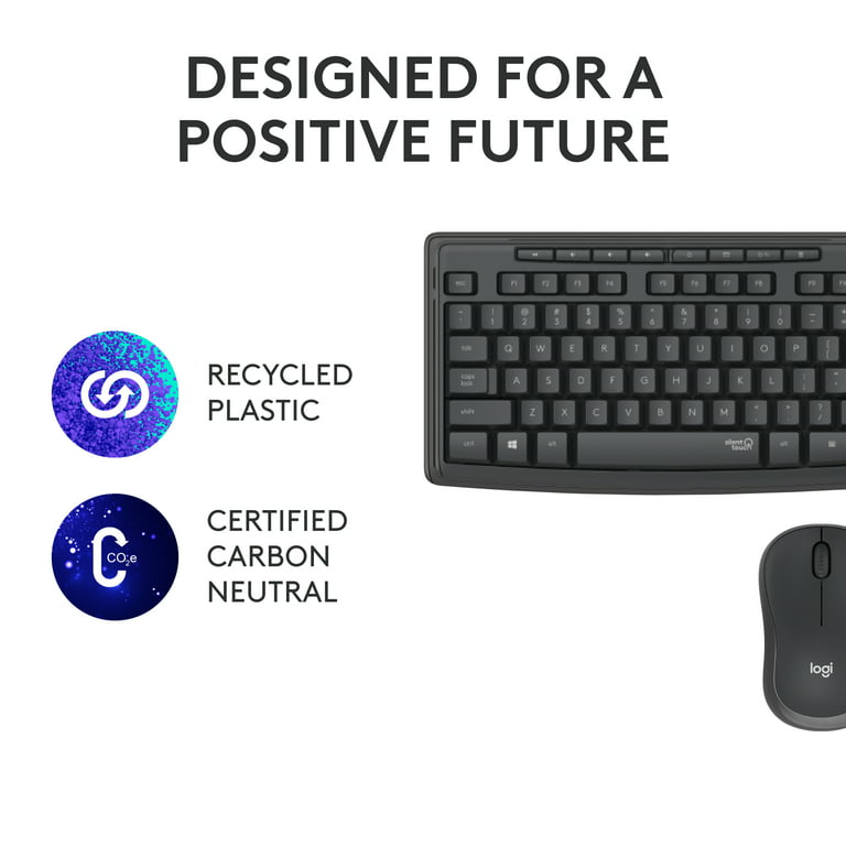 træk vejret grå berolige Logitech MK295 Wireless Mouse & Keyboard Combo with SilentTouch Technology,  Full Numpad, Advanced Optical Tracking, Lag-Free Wireless, 90% Less Noise -  Graphite - Walmart.com