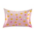 thumbnail image 7 of Yayeee Pillowcase Queen Size Set of 2 Satin Wrinkle Resistant Pillow Case, Gradient Pink Stars, 7 of 7