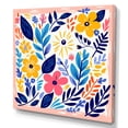 thumbnail image 2 of Designart "Floral Pattern in the Style of Henri Matisse IV" Floral Wall Art - Traditional Blue Assorted Bouquets Bedroom Canvas Wall Art, 2 of 6