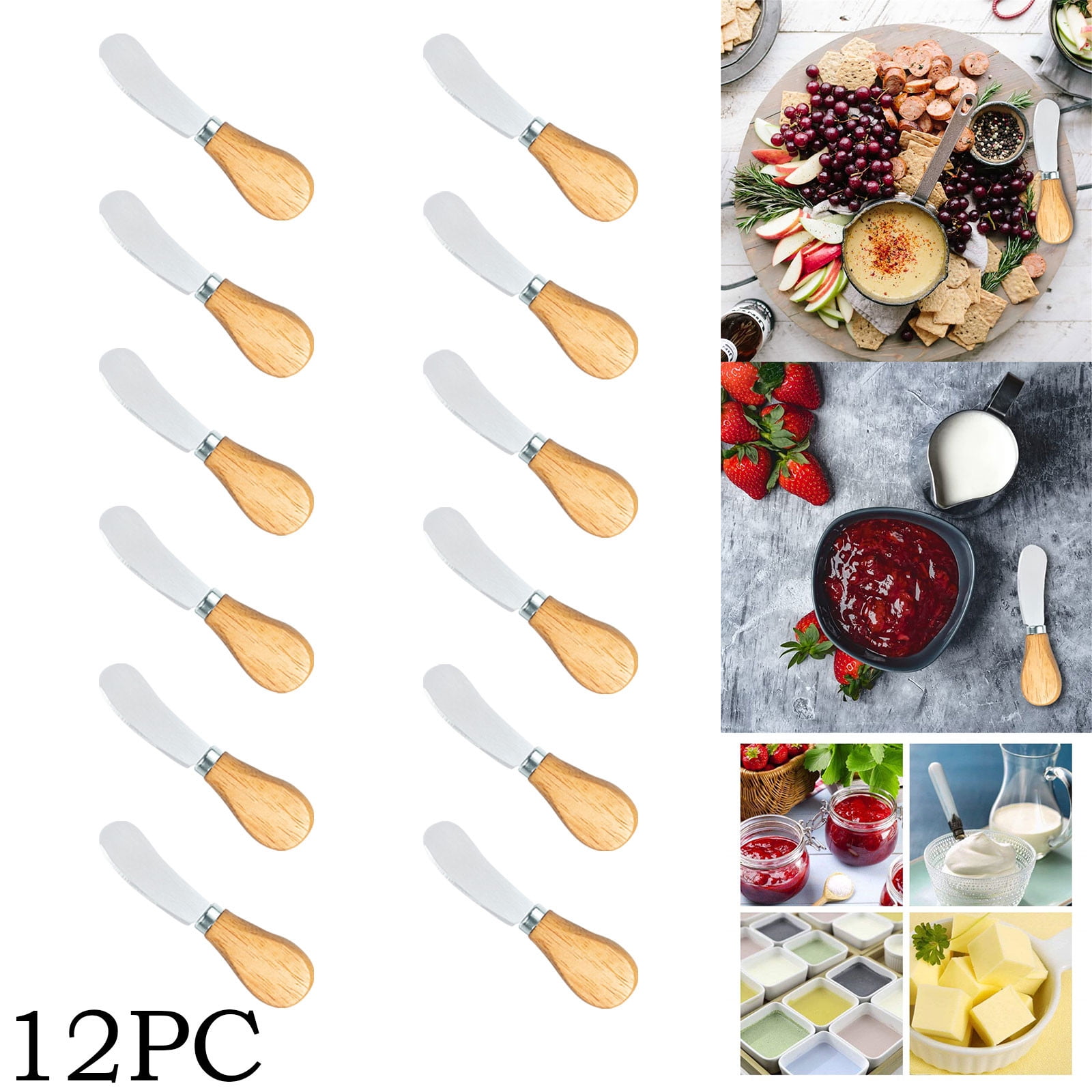 12 Pieces Cheese Spreader Cheese Butter Spreader Stainless Steel Butter