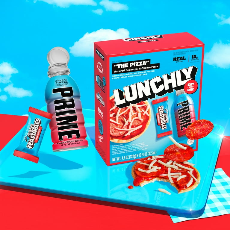 LUNCHLY Healthier Pizza Protein Snack with Prime Hydration and