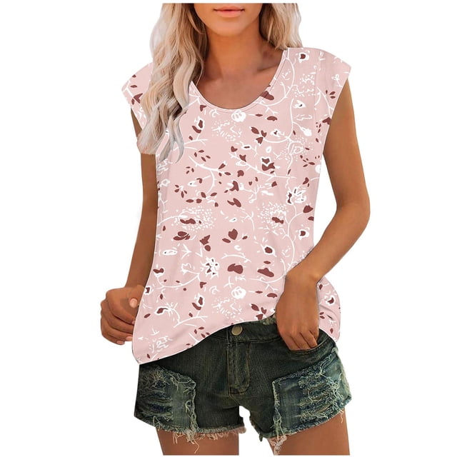 Birdeem Débardeur pour Femmes, Manches Courtes, Été, Décontracté, Basique, Blouses Amples