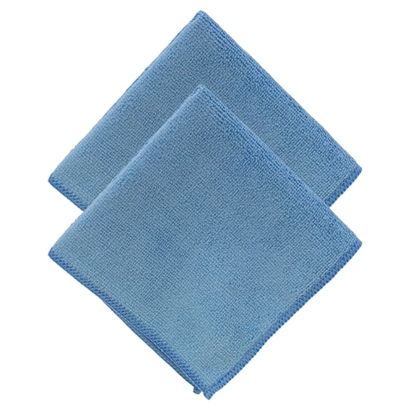 Microfiber Cleaning Cloth 11 x 11 inch Square in Blue, 2 Pack