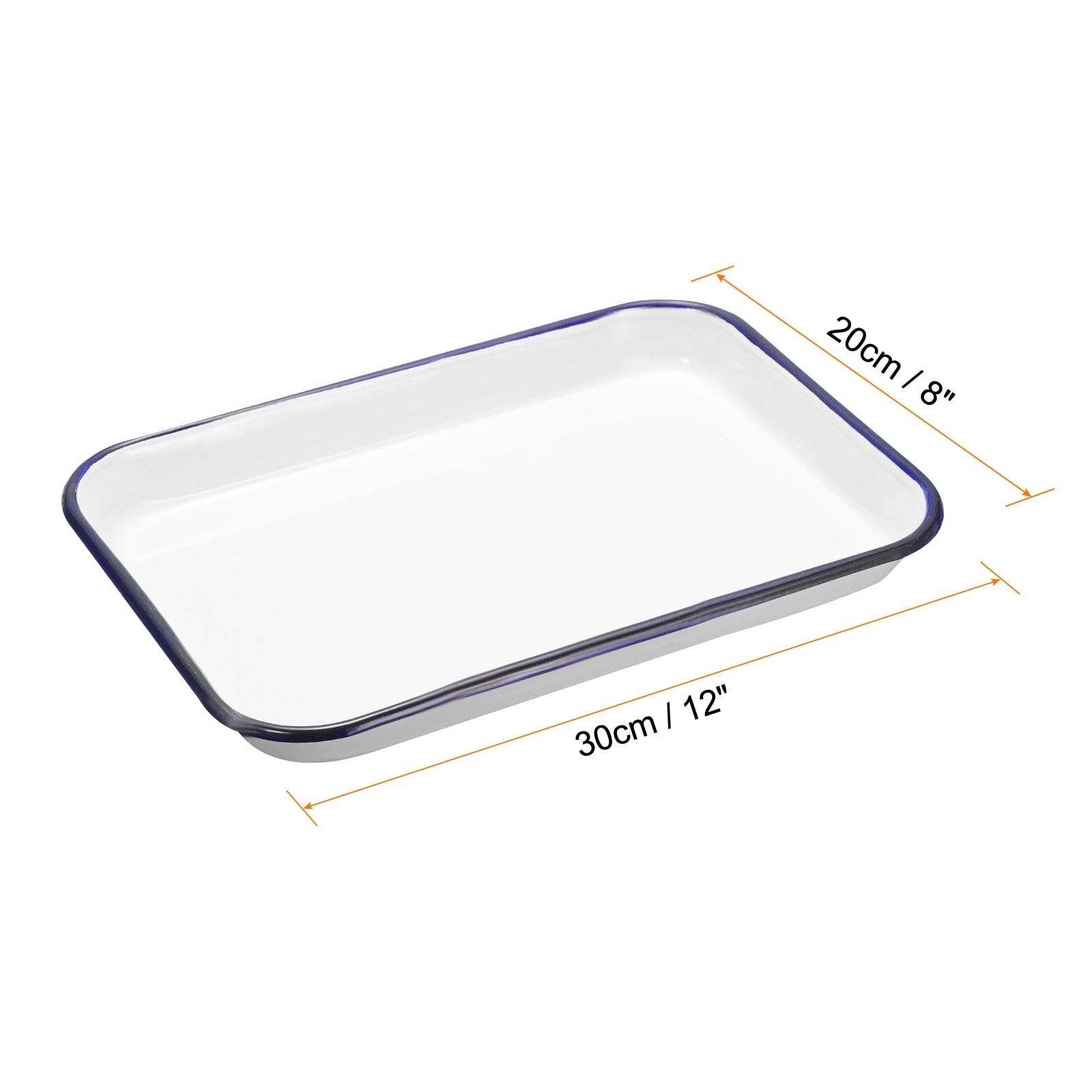 Uxcell Butcher Tray Palette 12" x 8" Metal Triple Enamel Coated Rectangular Tray Artist Painter Painting Tool for Art Paint Acrylic Watercolor Mixing